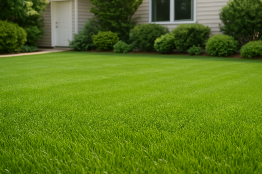 Beautiful healthy green lawn maintained by professional lawn services