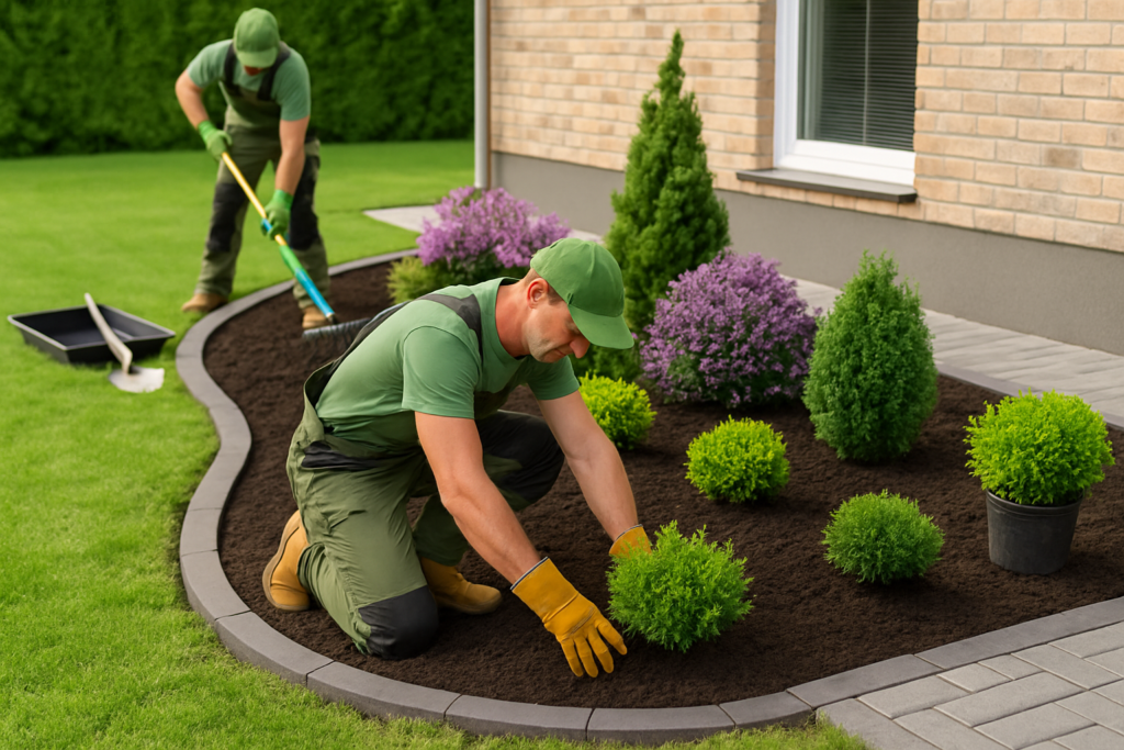 Professional landscaping services near me showing landscape design installation