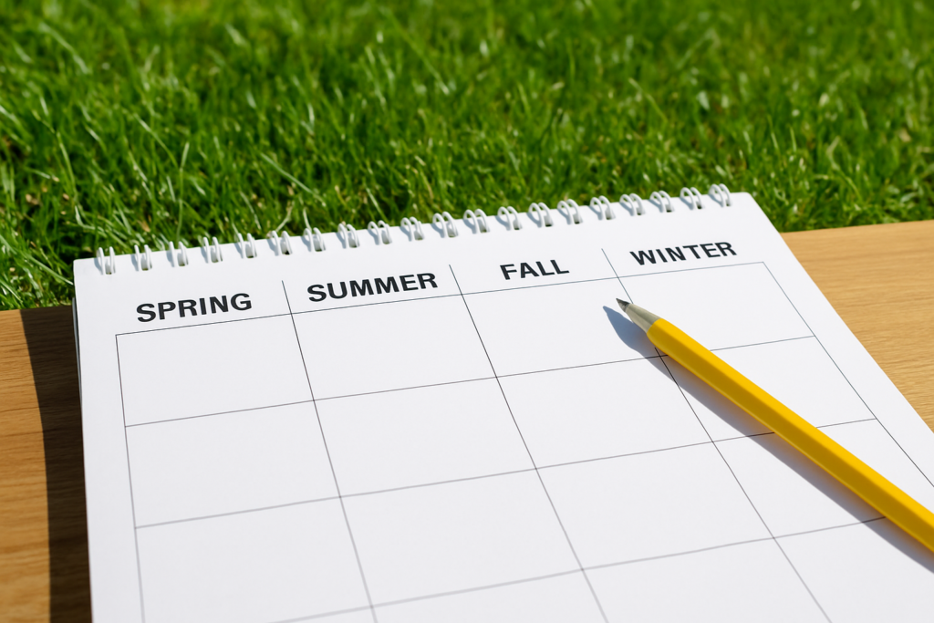 Wisconsin seasonal lawn care calendar showing when to schedule lawn care service near me services